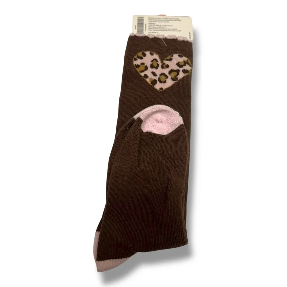 NEW Gymboree GIRLS Brown (SZ 5-7) KITTY GLAMOUR Leopard KNEE SOCKS - NEW Spots